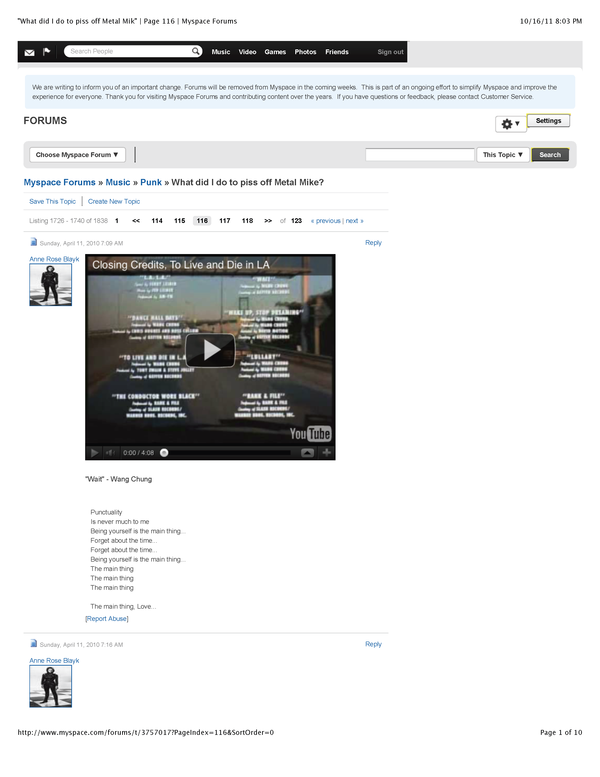 ./MySpace - 'What did I do to piss off Metal Mike' | Page 116 | Myspace Forums re Metal Mike Saunders_Page_01.png